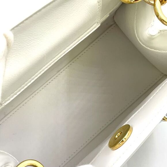 Gucci Diana Leather White Mini Tote Bag Gold 832936 - Picture 3 of 14